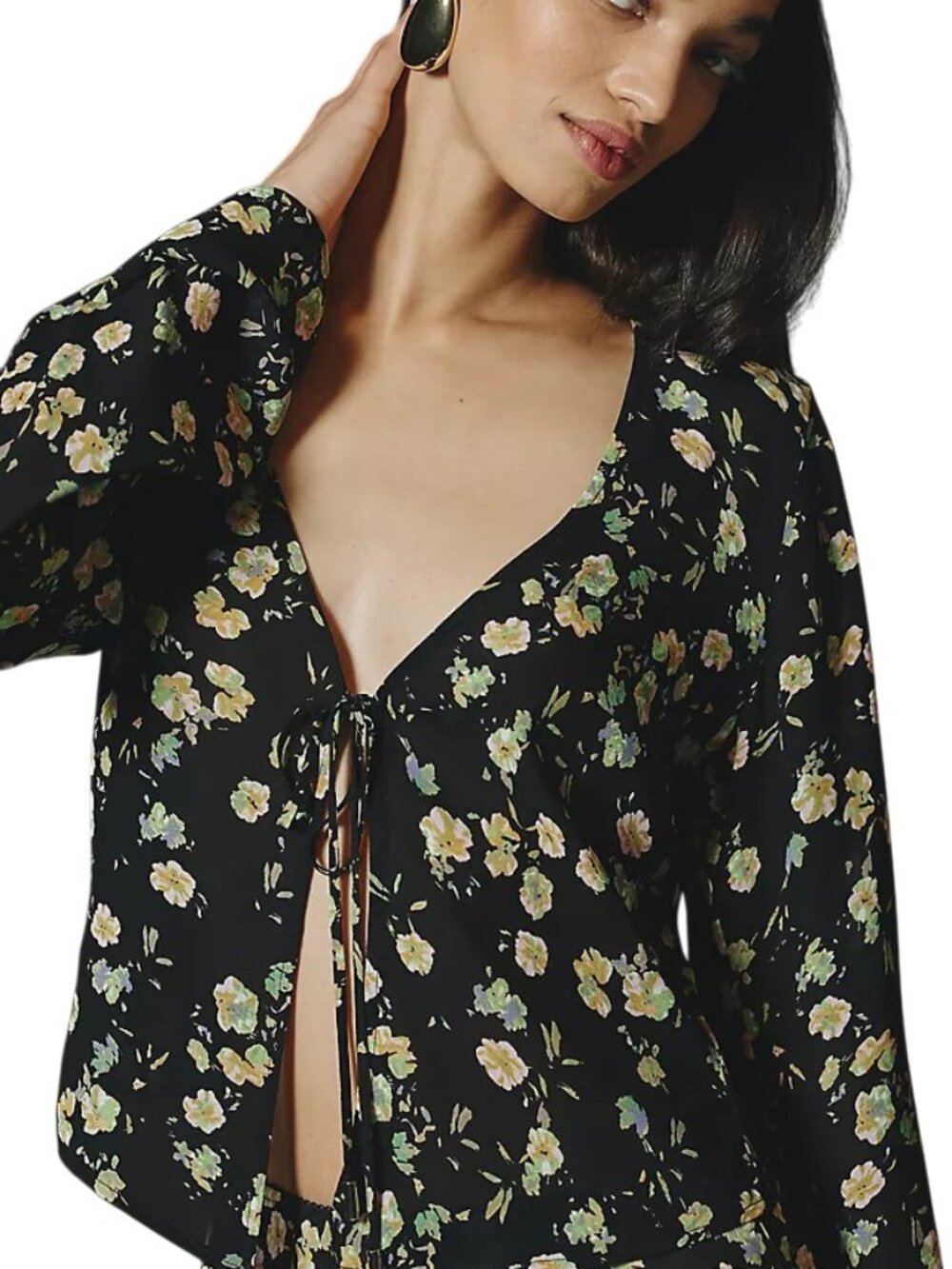 Anthropologie AFRM Tyra Front-Tie Top NWT